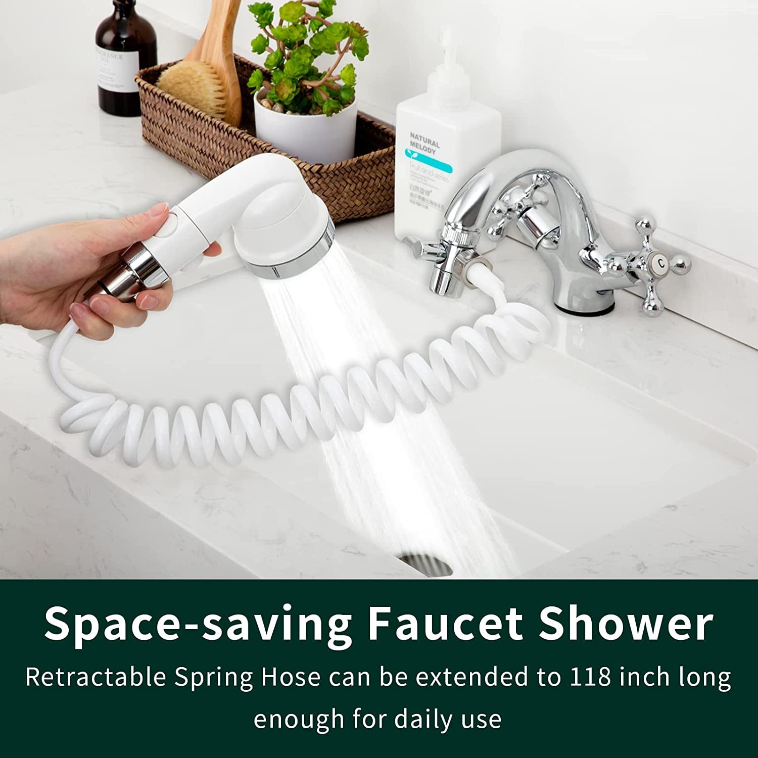 Dog Bathing Hose Shower Set, Attaches to Tub Faucet, for Laundry, Bathroom, and Kitchen, Sink Faucet Sprayer Attachment