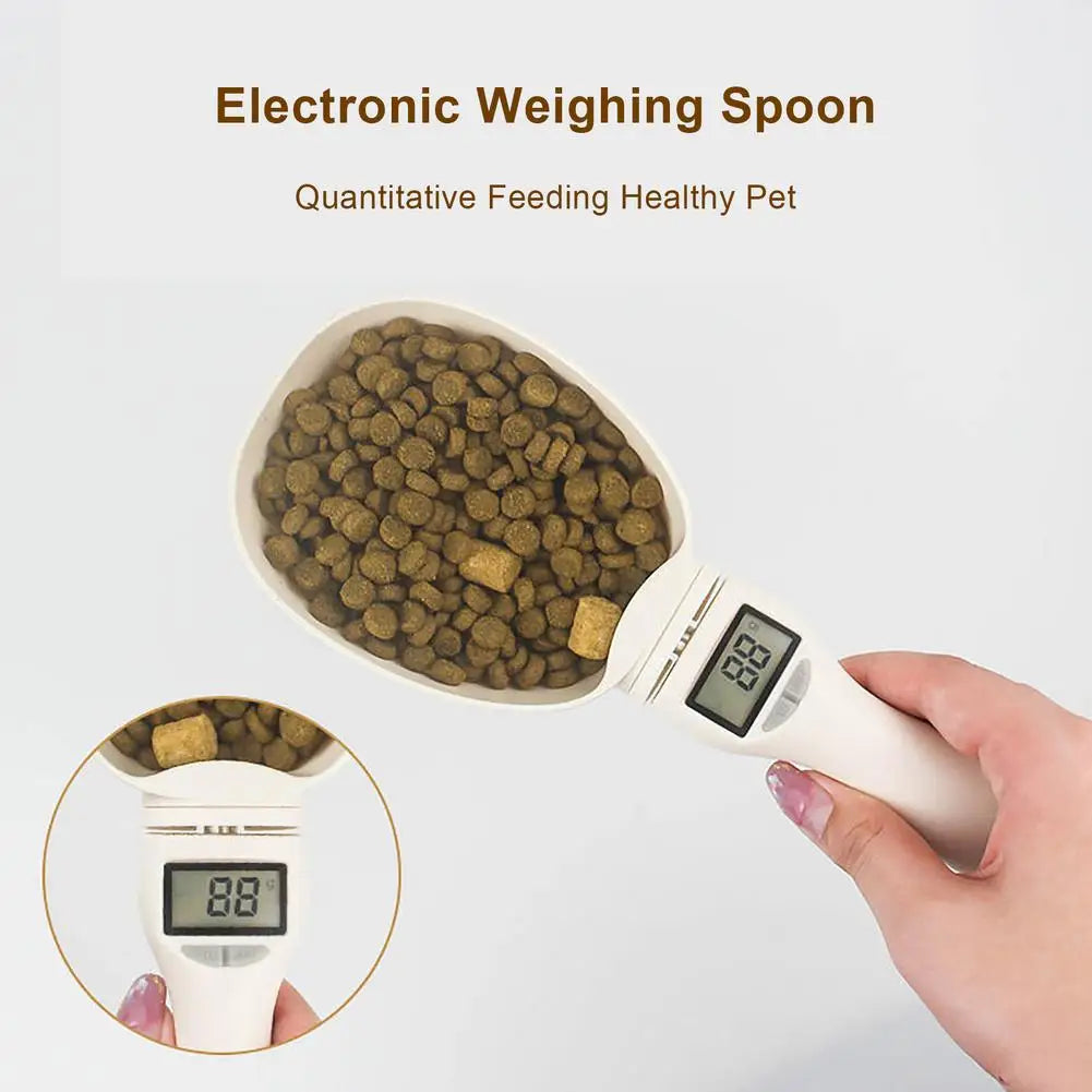 LCD Display Feeding Scoop with Built-in Scale for Dog Food