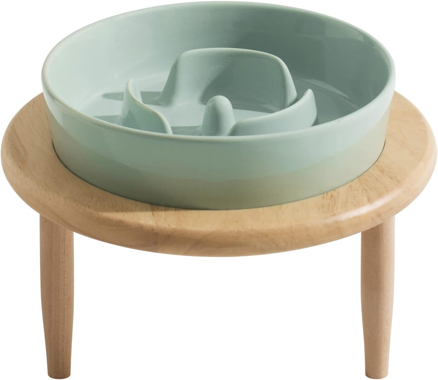 Ceramic Slow Dog Feeder Bowl with Stand