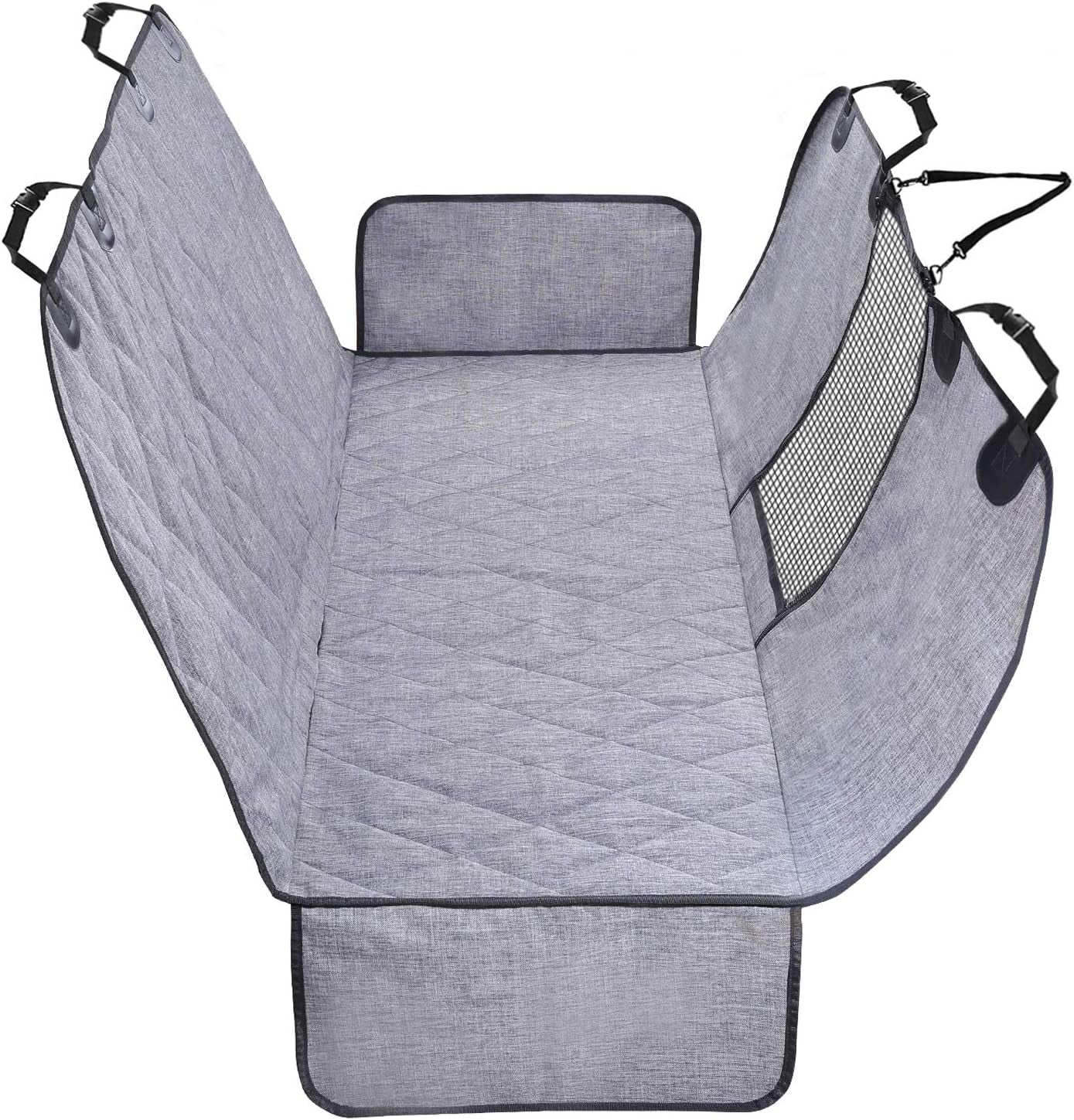 Dog Car Seat Covers - Hammock Seat Cover Mesh Visual Window with Extra Strap & Buckles - Modern Waterproof & Nonslip 