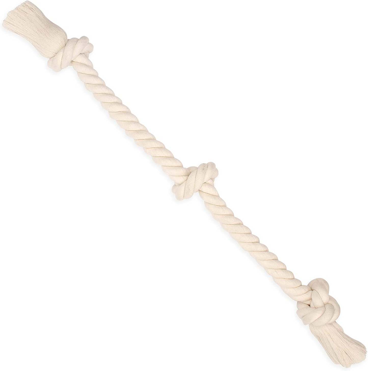 Boho Premium White Knot Dog Rope Toy - 100% Natural Cotton - Large 36"