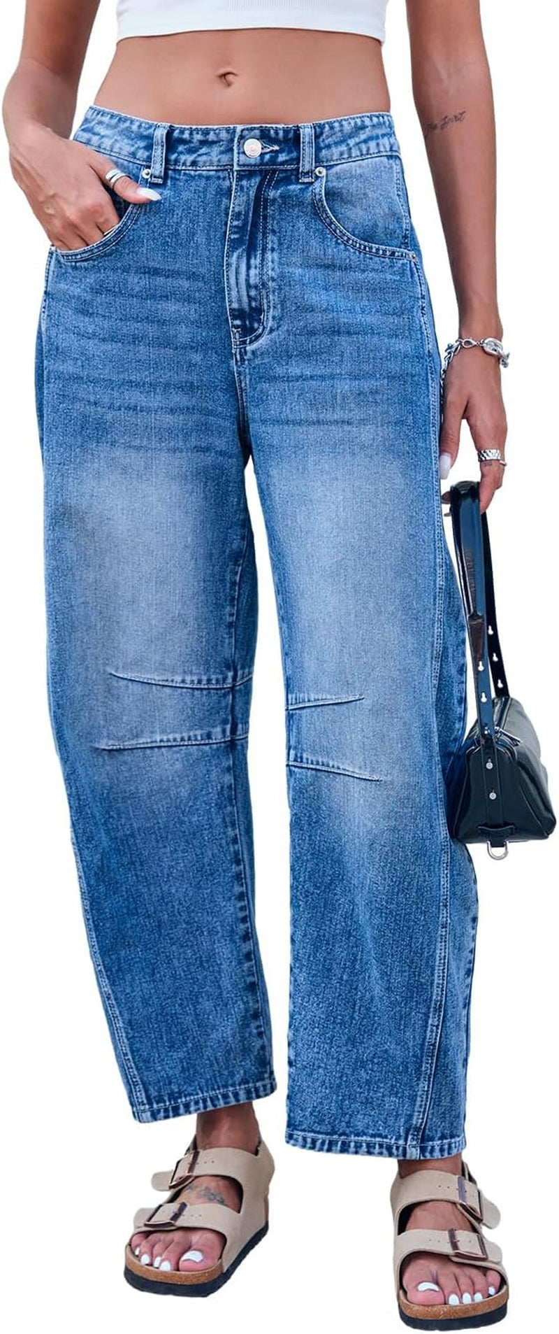 Mid Rise Barrel Jeans for Women  - Modern Dog Mom Bottoms