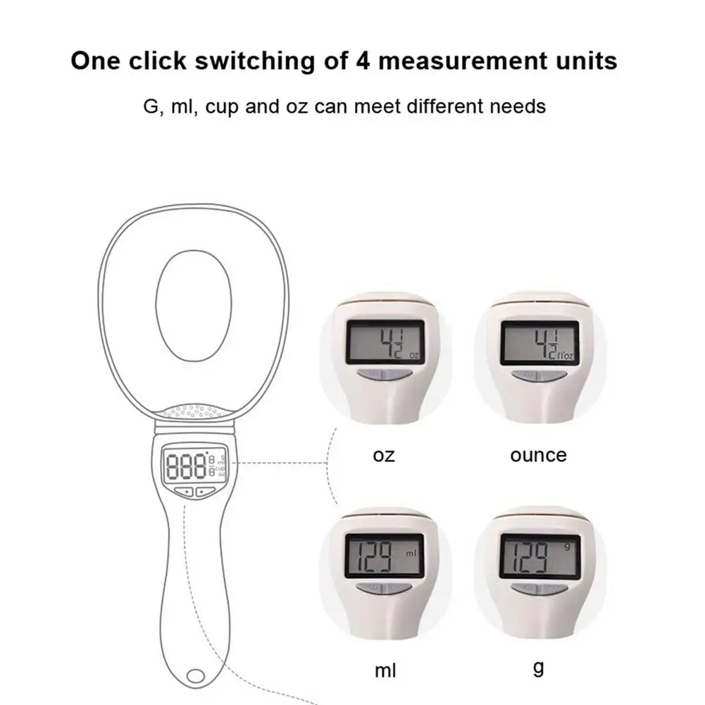 LCD Display Feeding Scoop with Built-in Scale for Dog Food