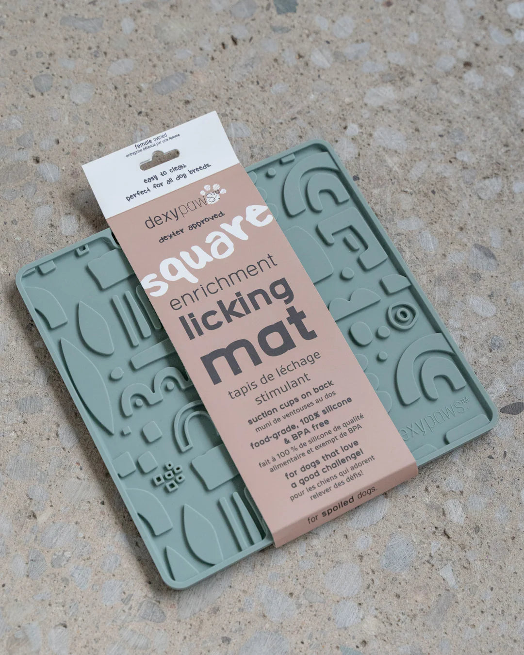 Square Enrichment Lick Mat in Seafoam