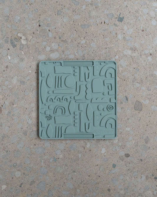 Square Enrichment Lick Mat in Seafoam