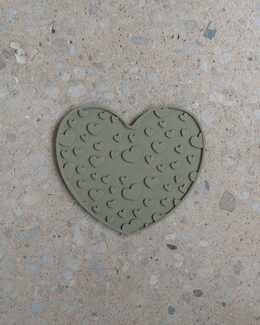 Heart Shaped Enrichment Lick Mat in Green