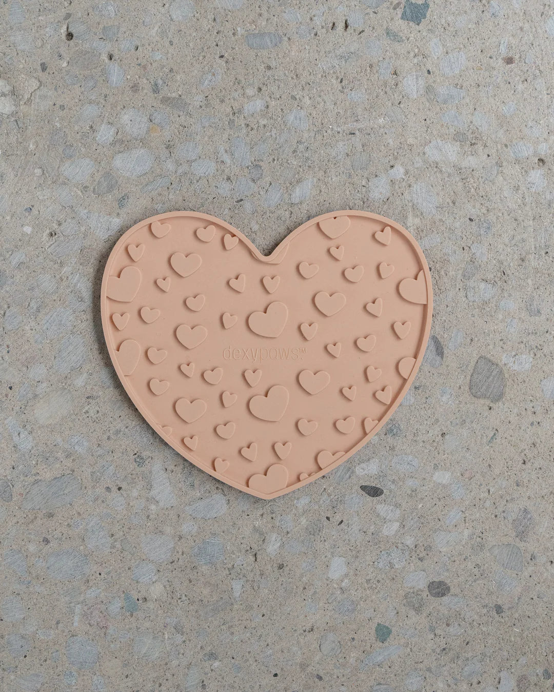 Heart Shaped Enrichment Lick Mat in Blush Pink for Dogs