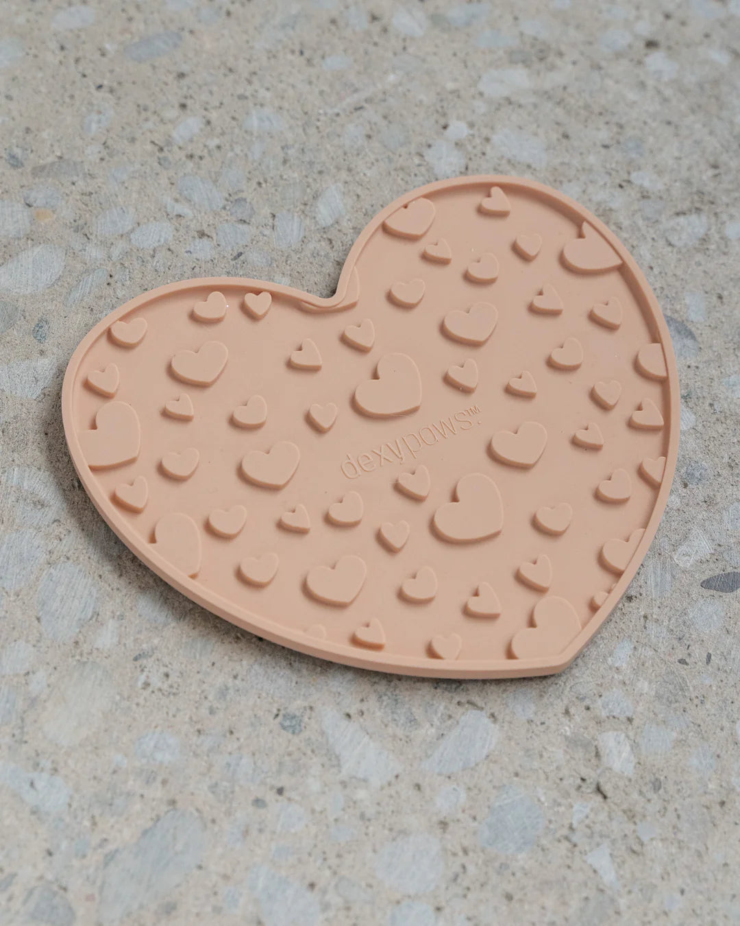 Heart Shaped Enrichment Lick Mat in Blush Pink for Dogs