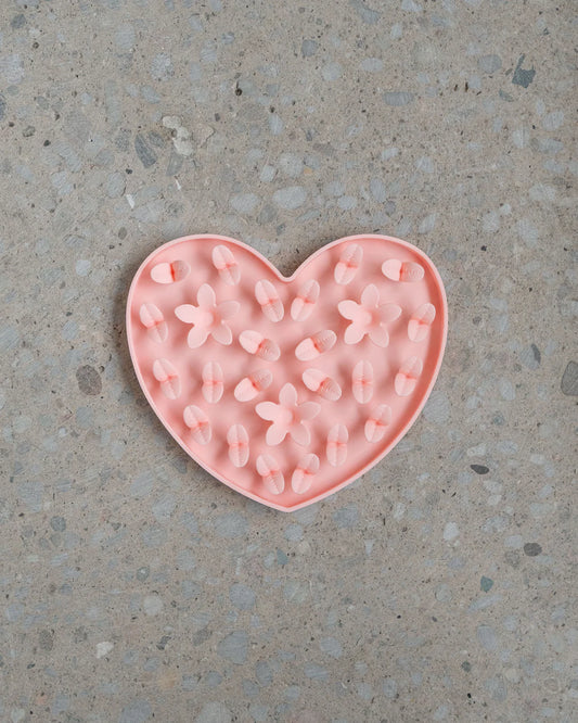 Blush Pink Heart Silicone Snuffle Mat for Dogs