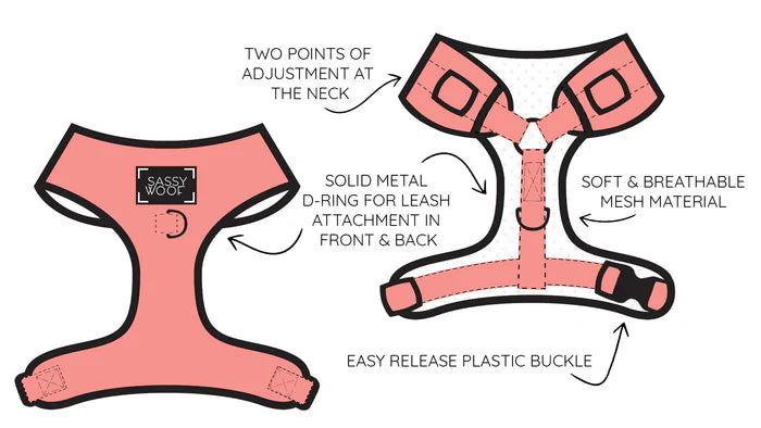 Fleur de Sass - Modern Adjustable Dog Harness