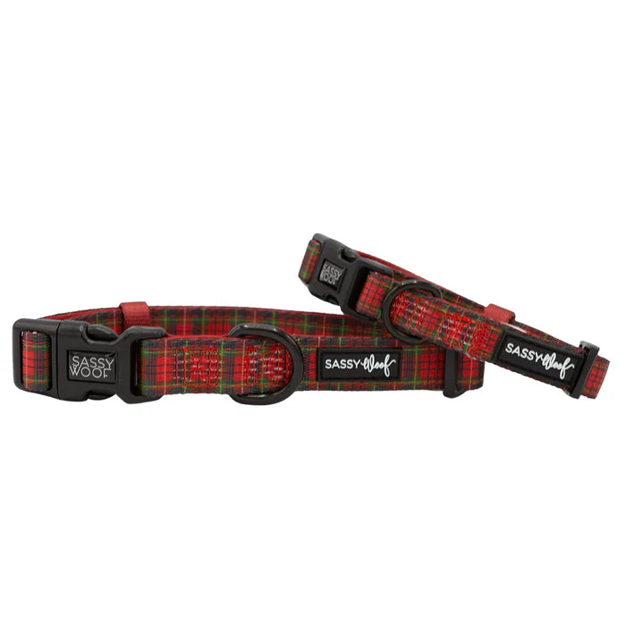 Deck The Paws - Modern Plaid Dog Collar