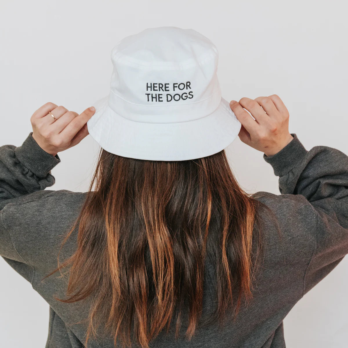 Here For The Dogs - Modern Dog Mom Bucket Hat