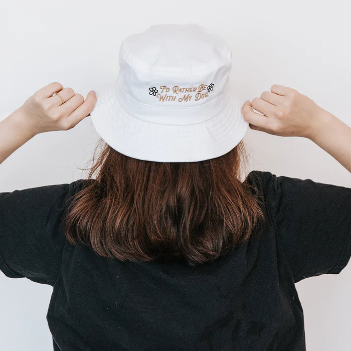 I'd Rather Be With My Dog - Modern Dog Mom Bucket Hat