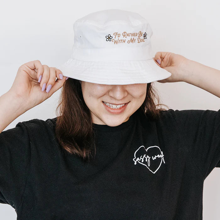 I'd Rather Be With My Dog - Modern Dog Mom Bucket Hat