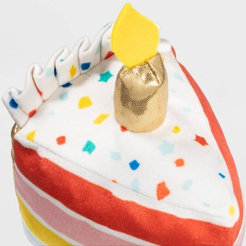 Birthday Cake Slice Plush Dog Toy