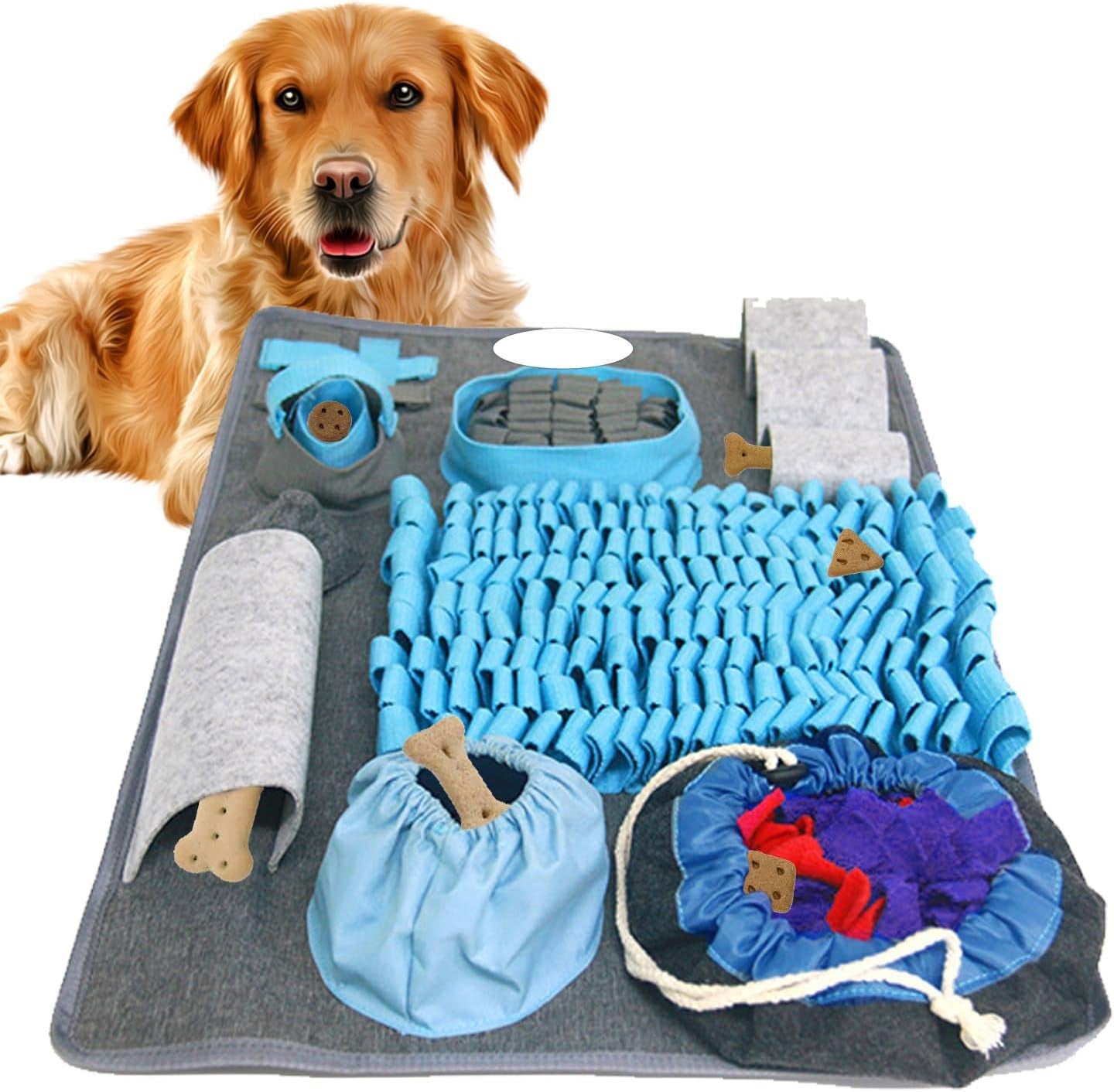 Modern Snuffle Mat for Dogs - 10 Elements and 4 Difficulty Levels 