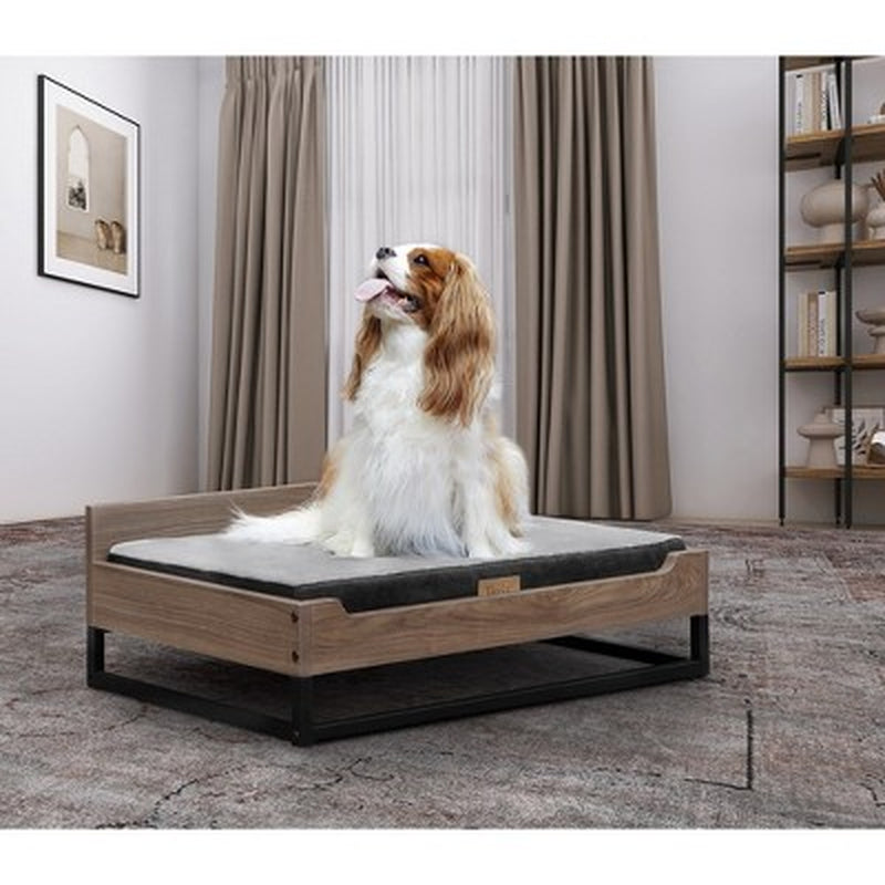 Modern Wooden Pet Bed with Mattress 