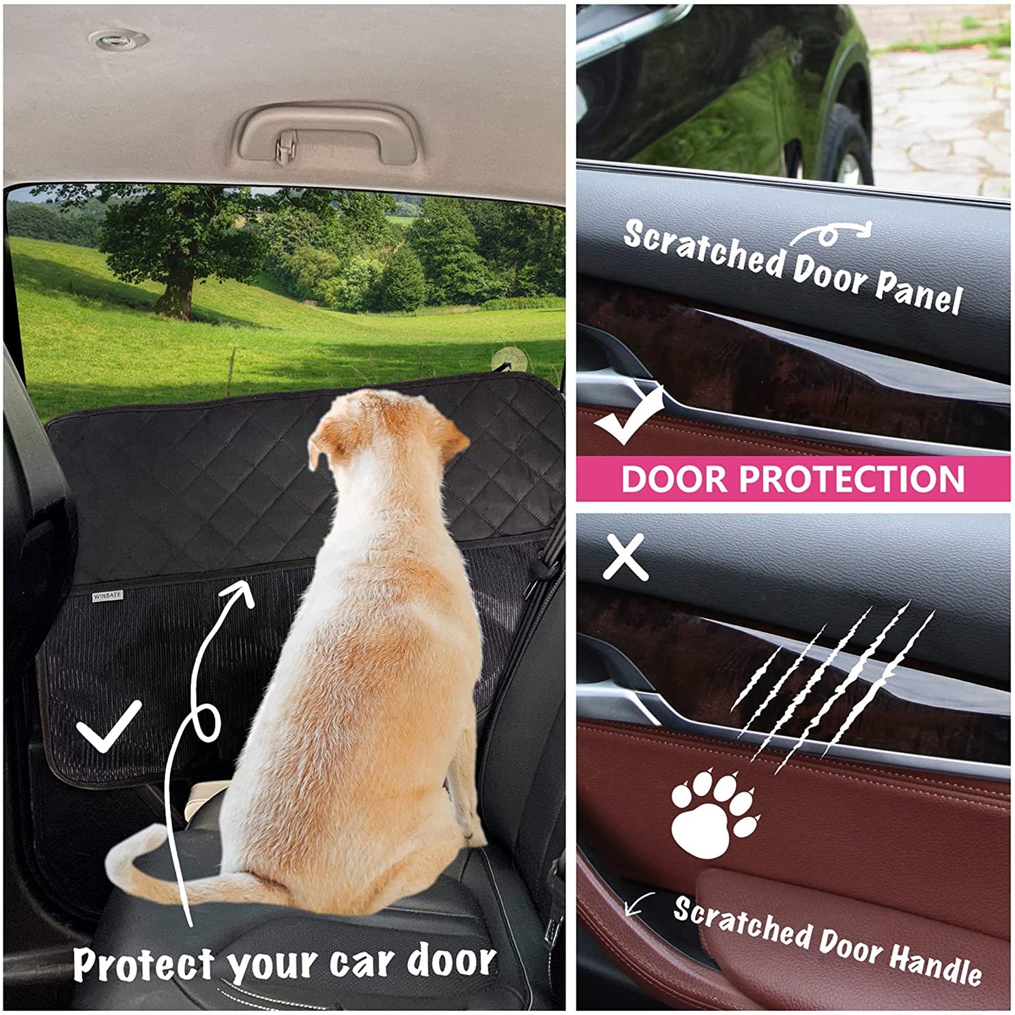 Car Door Protector for Dogs - 2 Pack - Universal Fit