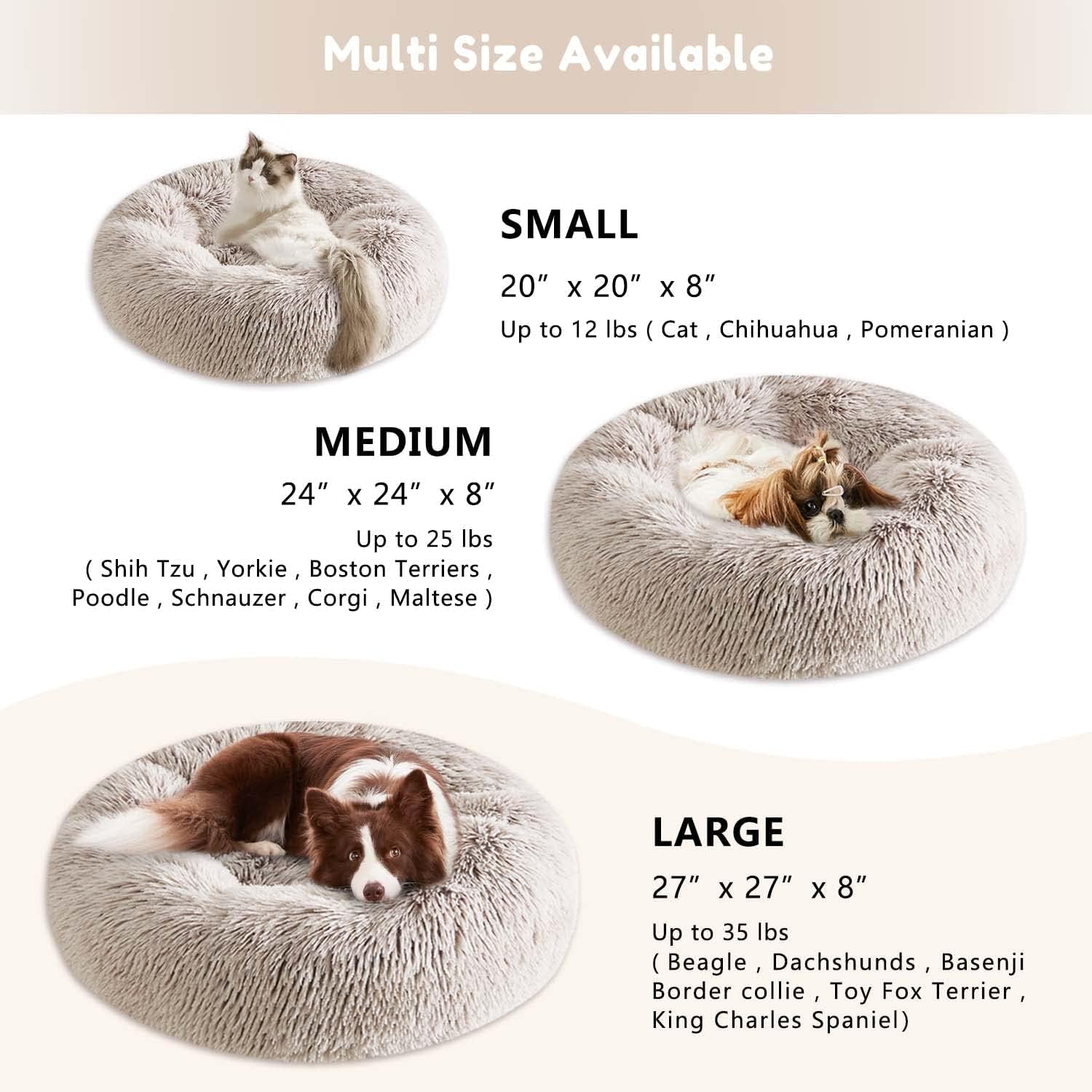 Modern Boho Dog Calming Bed for Small Dogs