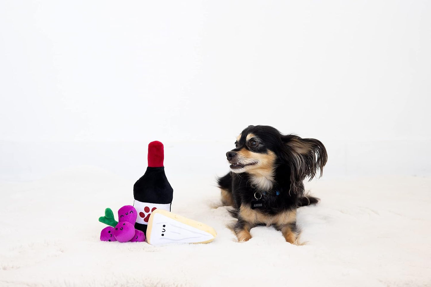 Pawrcuterie Board - Wine Cheese & Grape Plush Dog Toys