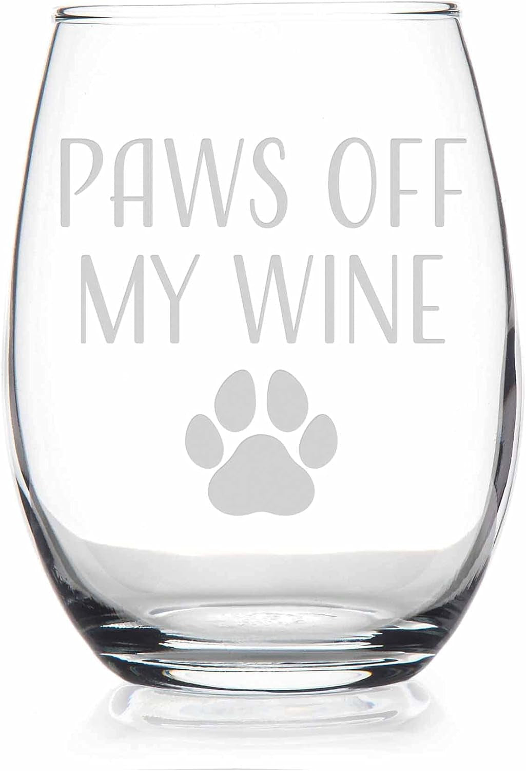 Paws off My Wine Dog Mom Stemless Wine Glass