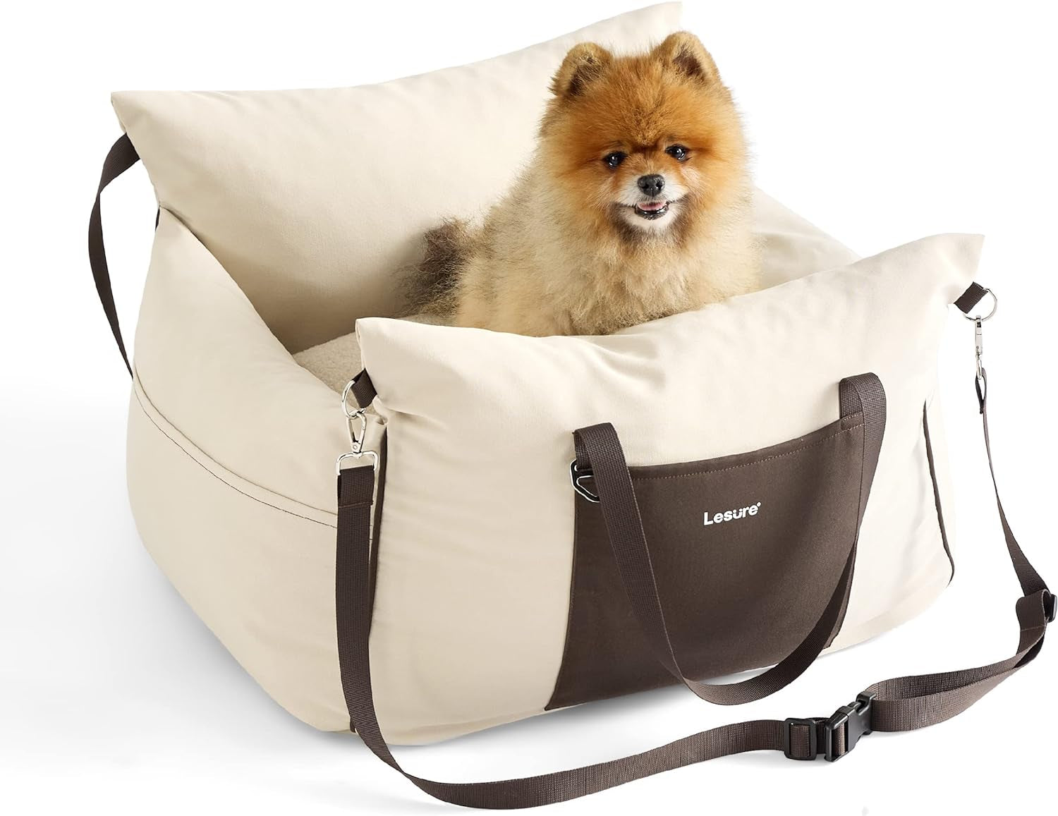 Modern Car Seat for Small Dogs - Beige