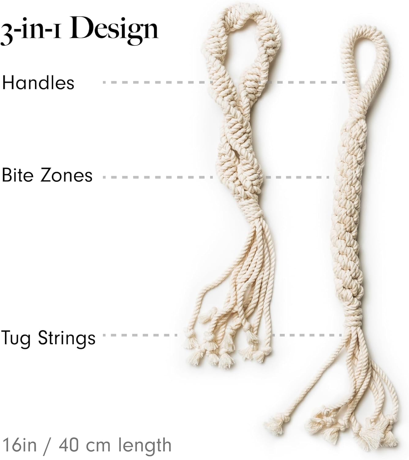 Natural Cotton Dog Rope Toys | 2-Pack