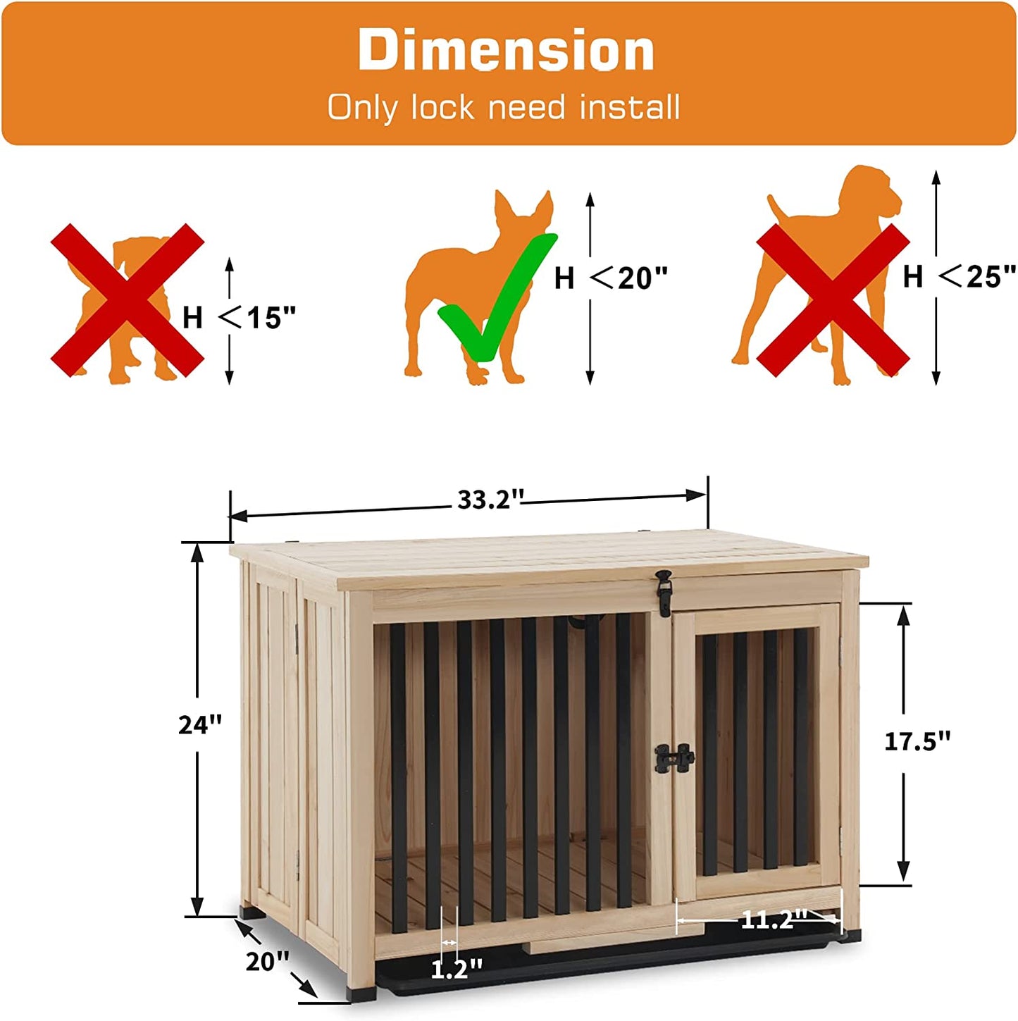 Wooden Dog Kennel With End Table