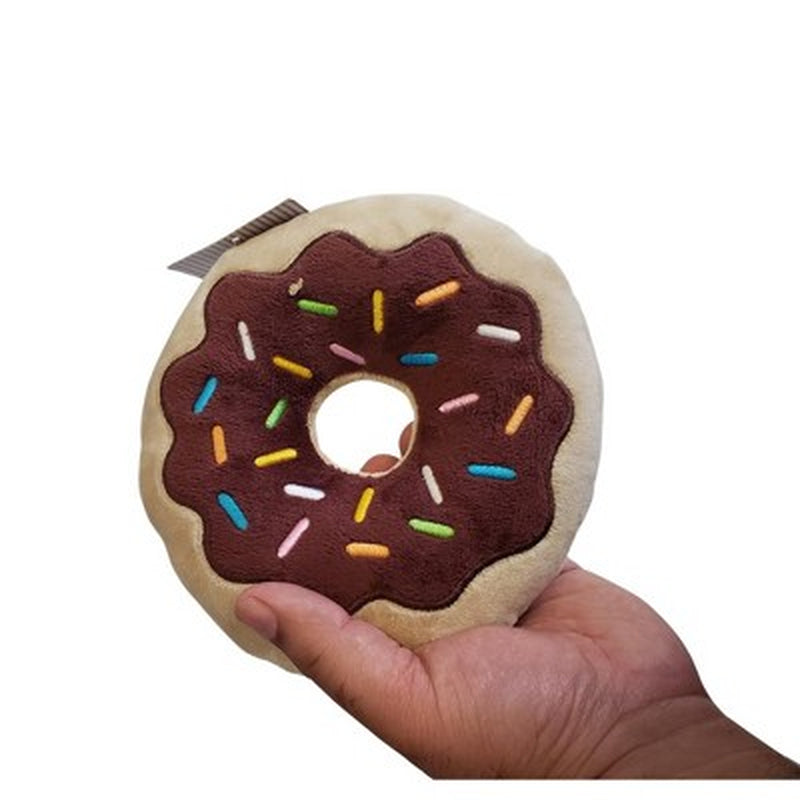 Chocolate Donut Plush Dog Toy - 5 Inch