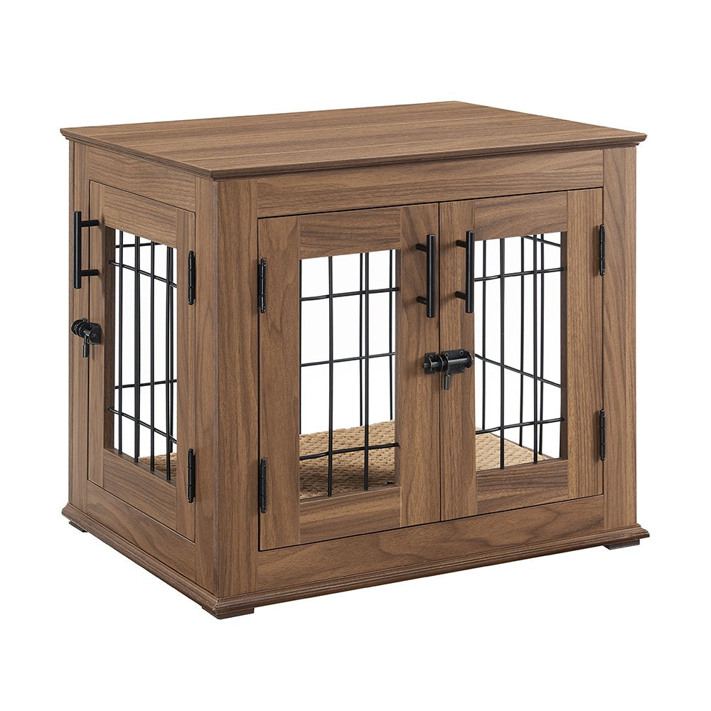 Double Doors Wooden Small Dog Crate