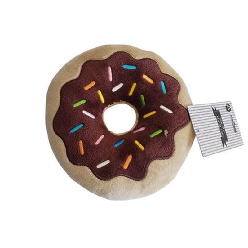 Chocolate Donut Plush Dog Toy - 5 Inch