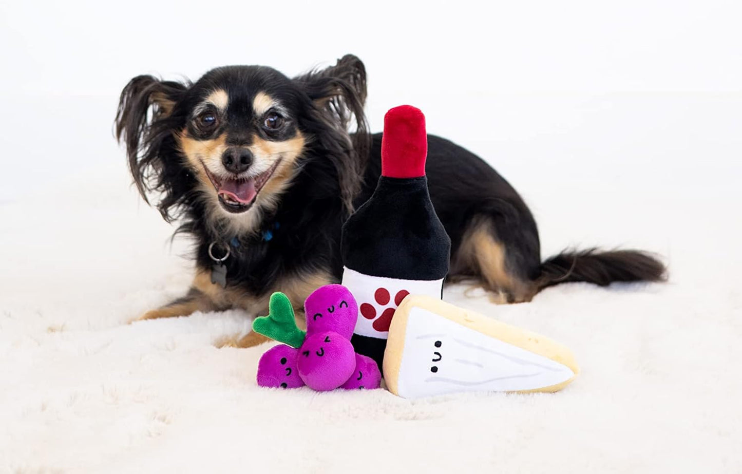 Pawrcuterie Board - Wine Cheese & Grape Plush Dog Toys