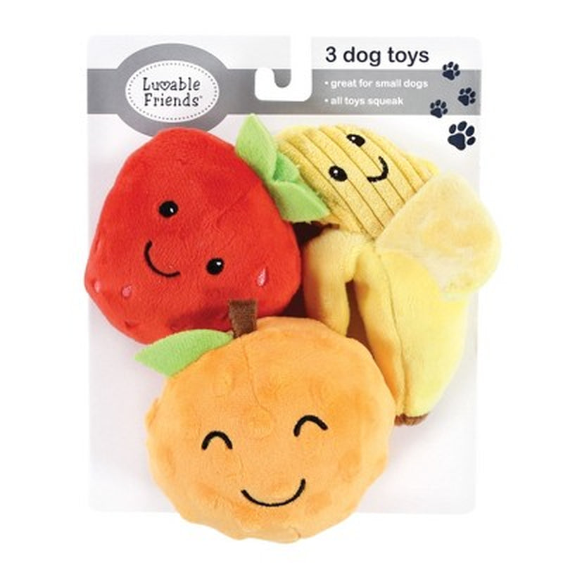 Fruity Squeaky Plush Mini Dog Toys 