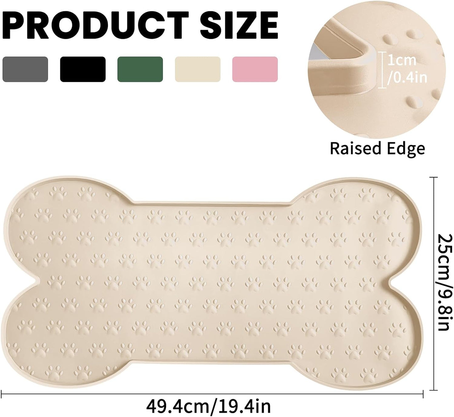 Modern Beige Small-Medium Dog Food Mat