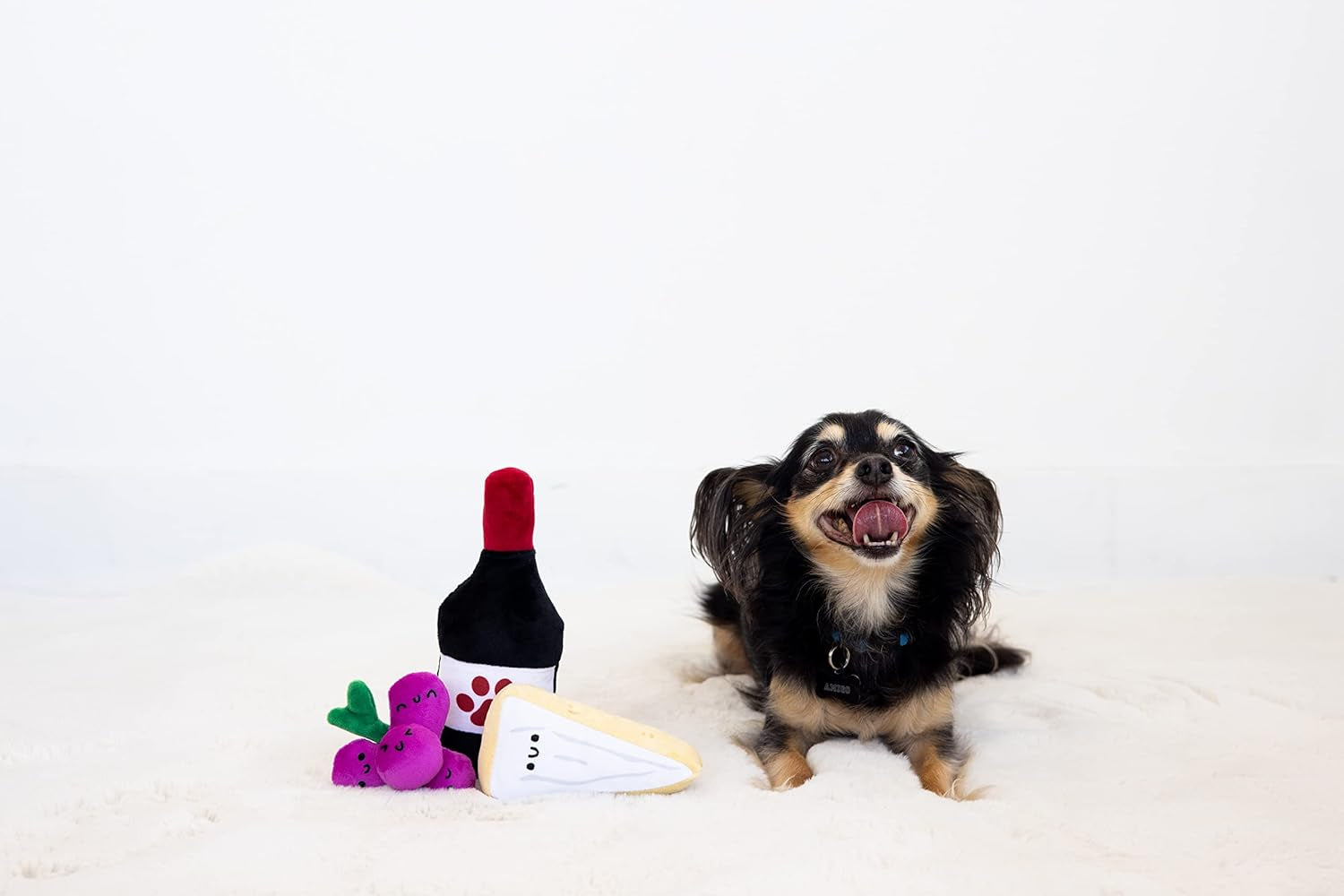 Pawrcuterie Board - Wine Cheese & Grape Plush Dog Toys