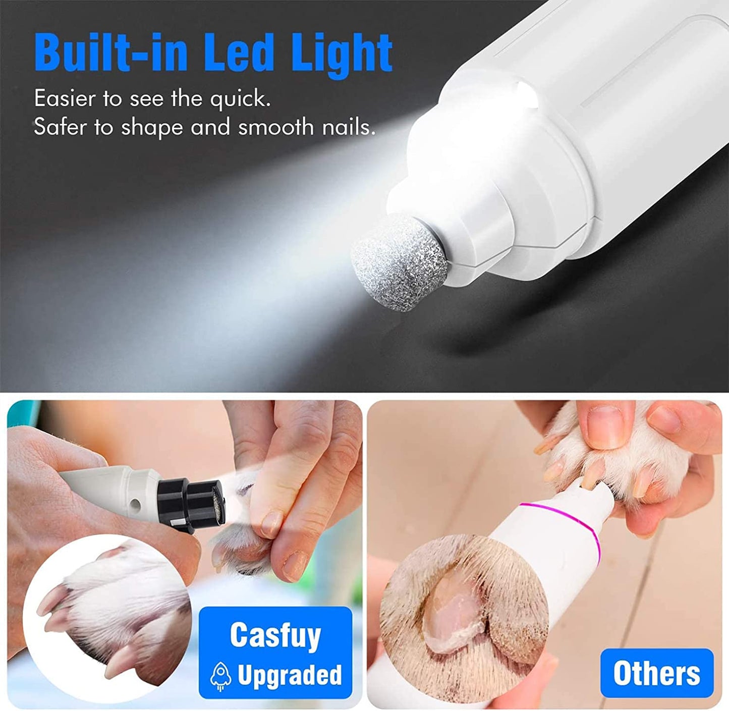 Dog Nail Grinder with LED Light 