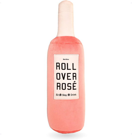 Rose Wine Bottle Plush Dog Toy