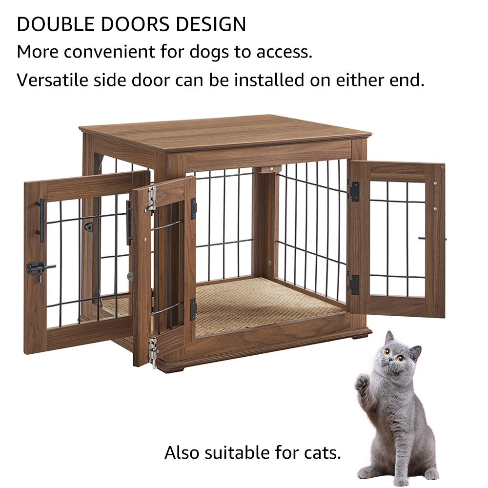 Double Doors Wooden Small Dog Crate