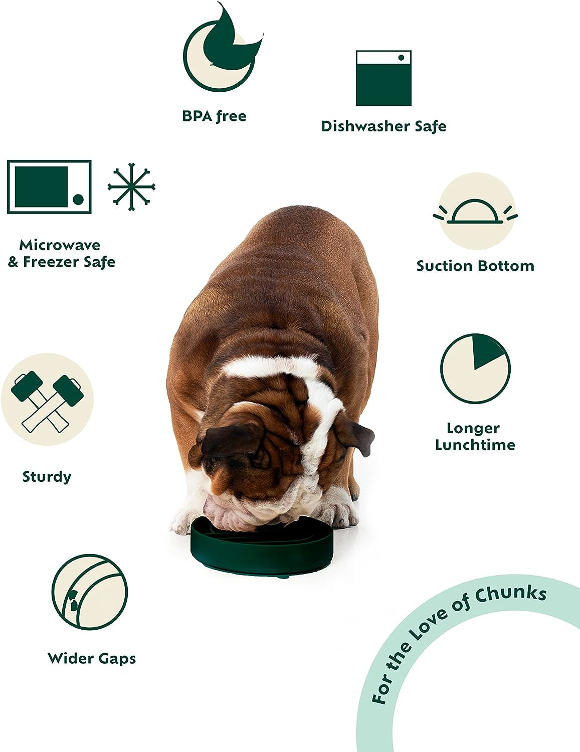 Teal Slow Feeder Dog Bowl with Spatula