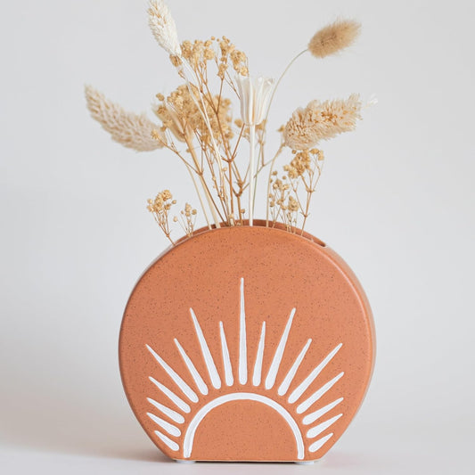 Round Boho Chic Sun Decor Vase 