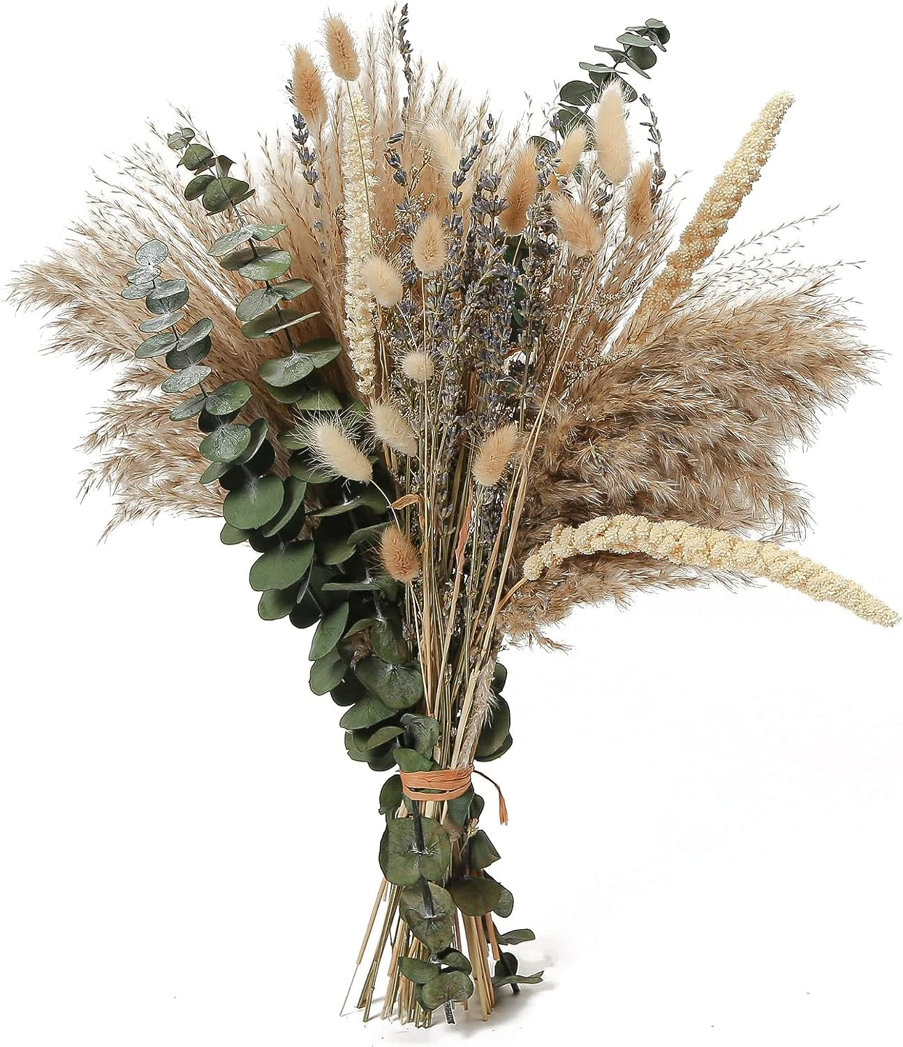 Bouquet of Dried Pompous Lavender Eucalyptus -17" 