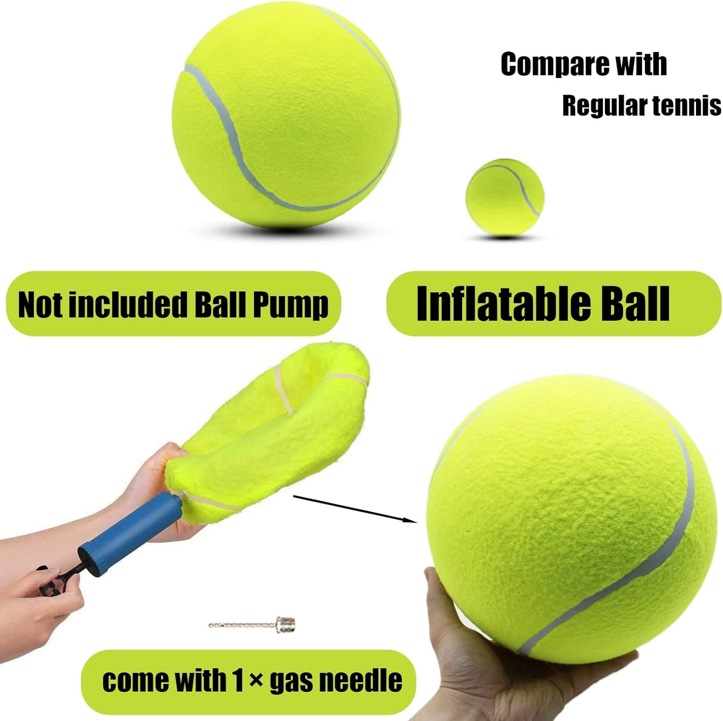 Oversize Giant Tennis Ball For Dogs - 9.5" 