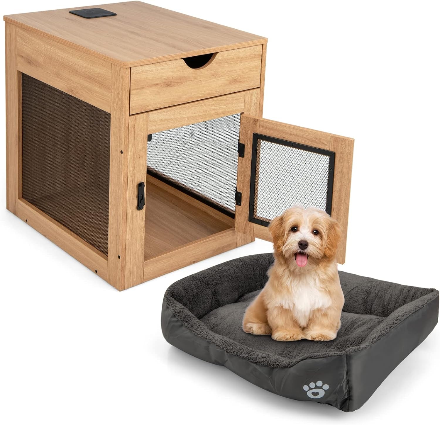 Wooden Dog Kennel End Table 