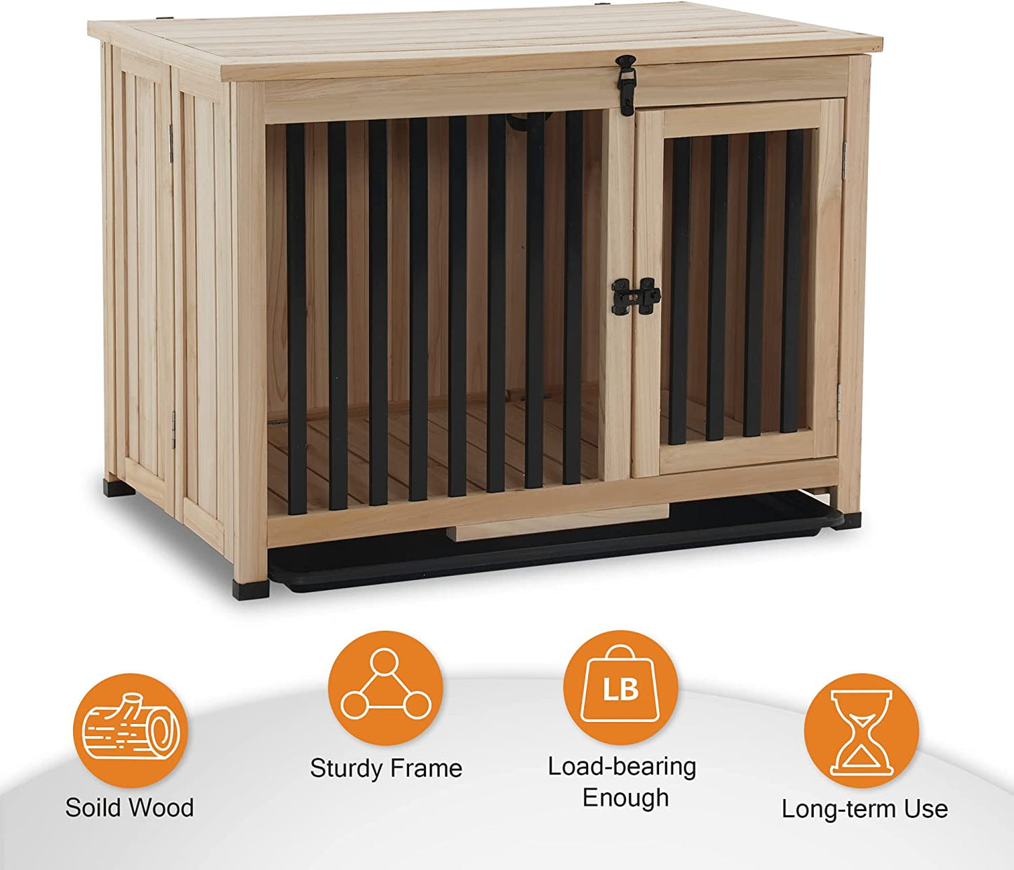 Wooden Dog Kennel With End Table