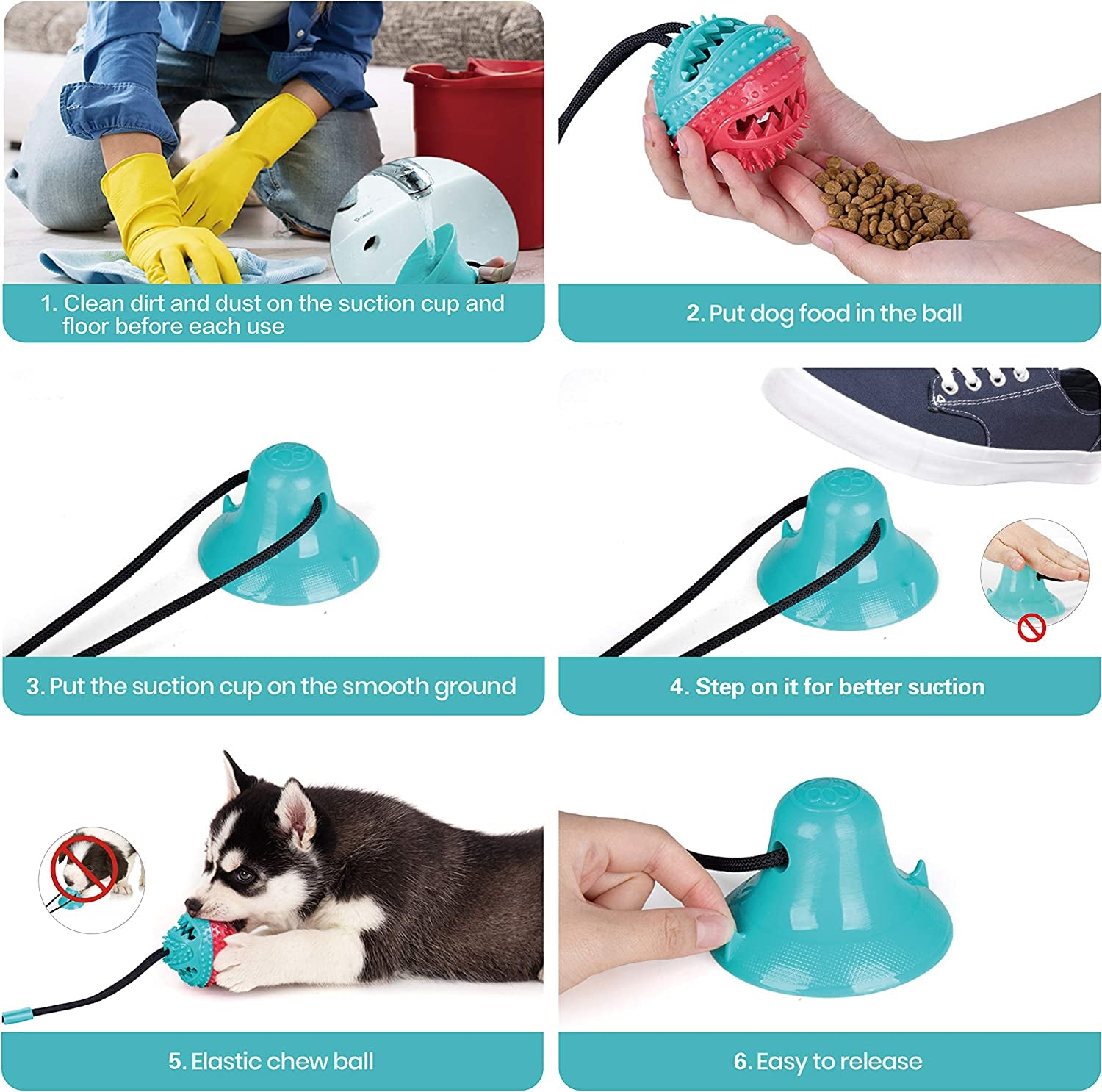 Tug of War Suction Cup Dog Toy for Aggressive Chewers